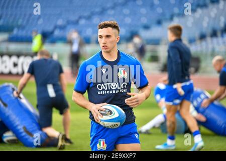 Rom, Italien. Februar 2021, 6th. Rom, Italien, Stadio Olimpico, 06. Februar 2021, Jacopo Trulla (Italien) während Italien gegen Frankreich - Rugby Six Nations Spiel Credit: Carlo Cappuccitti/LPS/ZUMA Wire/Alamy Live News Stockfoto