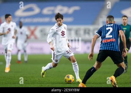 Simone Verdi (FC Turin) bei Atalanta BC gegen FC Turin, Italienische Fußballserie A Spiel in Bergamo, Italien. , . Februar 06 2021 (Foto: IPA/Sipa USA) Quelle: SIPA USA/Alamy Live News Stockfoto