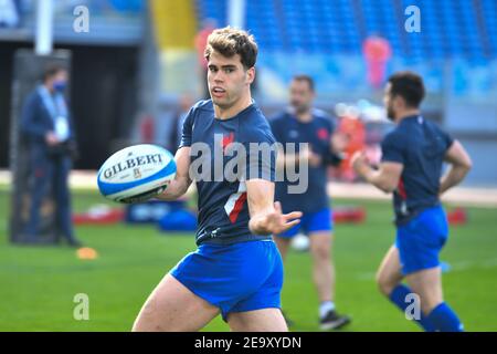 Rom, Italien. Februar 2021, 6th. Rome, Italy, Stadio Olimpico, February 06, 2021, Matthieu Jalibert (France) During Italy vs France - Rugby Six Nations match Credit: Carlo Cappuccitti/LPS/ZUMA Wire/Alamy Live News Stockfoto