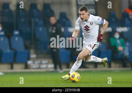 Bergamo, Italien. Februar 2021, 6th. Bergamo, Italien, Gewiss Stadium, 06. Februar 2021, Andrea Belotti (Turin FC) während Atalanta BC gegen Turin FC - Italienische Fußball Serie A Spiel Credit: Francesco Scaccianoce/LPS/ZUMA Wire/Alamy Live News Stockfoto