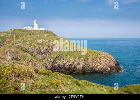 Strumble Head Lighthouse, Pencaer, Pembrokeshire, Wales, GB, Großbritannien Stockfoto