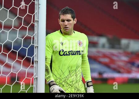 Stoke on Trent, Großbritannien. Februar 2021, 06th. Rafael #33 von Reading nach dem Spiel in Stoke-on-Trent, UK am 2/6/2021. (Foto von Richard Long/News Images/Sipa USA) Quelle: SIPA USA/Alamy Live News Stockfoto