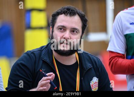 Karlsruhe, Deutschland. 06th Feb, 2021. Trainer Antonio Bonelli (SSC KA). GES/Volleyball/2. Bundesliga-Geklagt: Baden Volleys SSC Karlsruhe - SV Schwaig, 06.02.2021 - zur weltweiten Nutzung Quelle: dpa/Alamy Live News Stockfoto