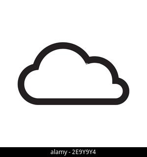 Symbol für den Wolkenumriss auf weißem Hintergrund isoliert. Stock Vektor