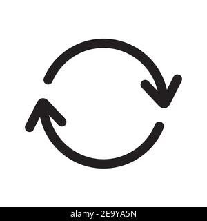 Symbol für die Aktualisierung der Kontur auf weißem Hintergrund isoliert. Stock Vektor