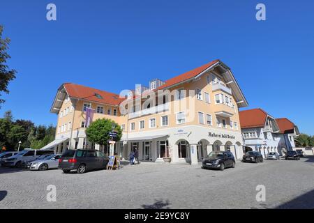 DEUTSCHLAND, BAYERN, WAGING AM SEE - 21. SEPTEMBER 2019; Laden der Käserei 'Bergader' Stockfoto