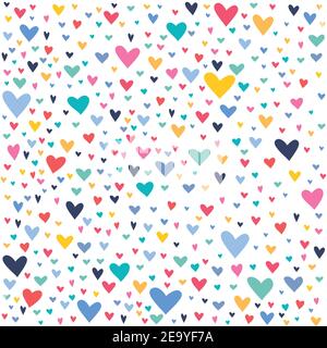 Happy Valentinstag Grußkarte auf abstraktem Hintergrund, bunte Herzen Muster, Grafik-Design Illustration Tapete Stock Vektor
