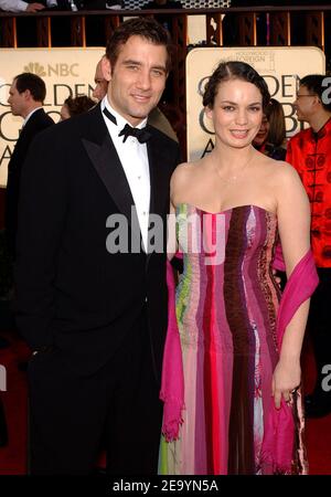 Clive Owen und Sarah-Jane Fenton bei der jährlichen Golden Globe Awards 62nd in Los Angeles, CA, USA, am 16. Januar 2005. Foto von Hahn-Khayat/ABACA Stockfoto