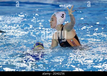 Sofia Giustini (SIS Roma) während des Spiels SIS Roma gegen BVSC Budapest, Waterpolo EuroLeague Women in Roma, Italien. , . Februar 06 2021 (Foto: IPA/Sipa USA) Quelle: SIPA USA/Alamy Live News Stockfoto