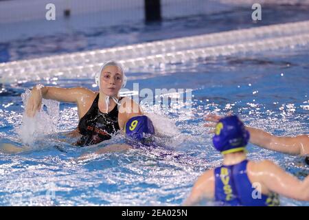 Silvia Avegno (SIS Roma) während des Spiels SIS Roma gegen BVSC Budapest, Waterpolo EuroLeague Women in Roma, Italien. , . Februar 06 2021 (Foto: IPA/Sipa USA) Quelle: SIPA USA/Alamy Live News Stockfoto