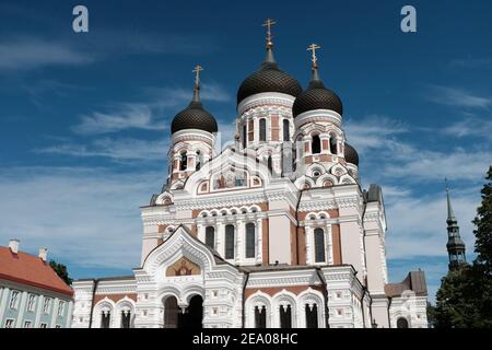 TALLINN, ESTLAND - 2nd. AUGUST 2020: Alexander-Nevsky-Kathedrale in der Altstadt von Tallinn Stockfoto