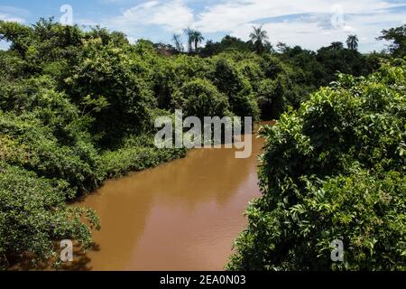 Sao Lourenco Flusslandschaft in der Stadt Ibitinga, Bundesstaat Sao Paulo Stockfoto