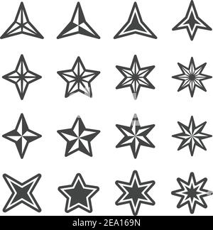 Star Icon Set Stock Vektor