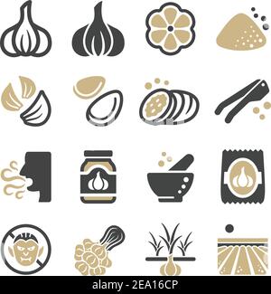 Knoblauchsymbol-Set Stock Vektor