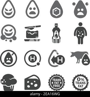 Transfat-Symbolsatz Stock Vektor
