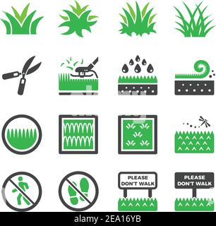 Grass Icon Set Stock Vektor