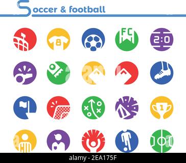 Fußball und Fußball Symbol, Vektor und Illustration Stock Vektor