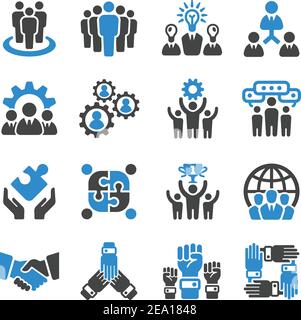 Teamarbeit, Partnerschaft Icon Set Stock Vektor