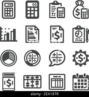 Accounting Icon Set Stock Vektor