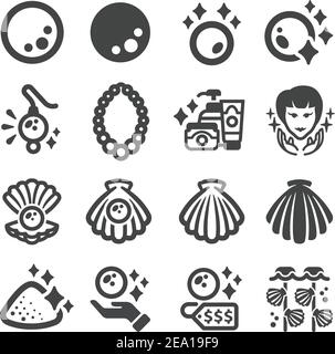 pearl Icon Set Stock Vektor