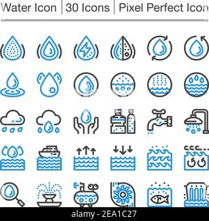 Symbol für Wasserlinie, bearbeitbarer Strich, Symbol für perfekte Pixel Stock Vektor