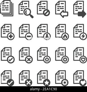 Dokumentverwaltungssymbol, bearbeitbare Kontur Stock Vektor