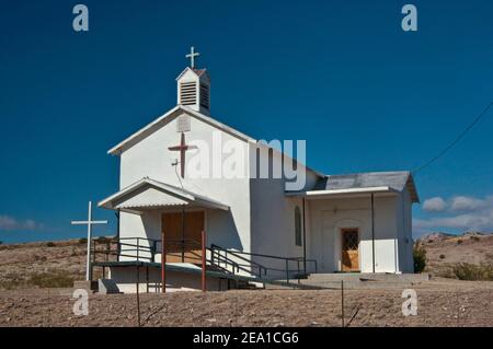 Kirche im Dorf Faywood, Mimbres Valley, in der Nähe von San Lorenzo, New Mexico, USA Stockfoto