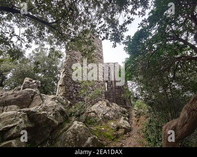 Sant' Antonio al Mesco Ruinen einer Kirche Kloster: Mönche wurden mit der Aufgabe der Signalisierung Monterosso Annäherung von Piratenschiffen anvertraut Stockfoto