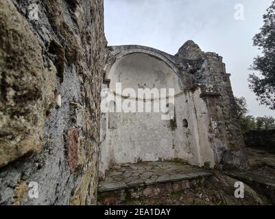 Sant' Antonio al Mesco Ruinen einer Kirche Kloster: Mönche wurden mit der Aufgabe der Signalisierung Monterosso Annäherung von Piratenschiffen anvertraut Stockfoto