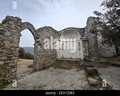 Sant' Antonio al Mesco Ruinen einer Kirche Kloster: Mönche wurden mit der Aufgabe der Signalisierung Monterosso Annäherung von Piratenschiffen anvertraut Stockfoto