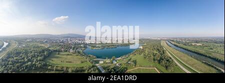 Luftpanorama des Jarun Wasserpark im Südosten von Zagreb Kroatien Stockfoto