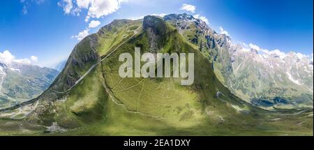 360 Panorama-Luftaufnahme des Großglockner-Berges entlang des Taxenbacher Fusch Hochalpenstraße in Österreich Tirol Stockfoto