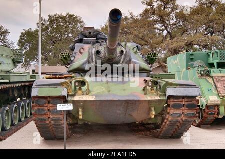 M60A3 Patton Hauptkampfpanzer, Armour Row im Texas Military Forces Museum im Camp Mabry in Austin, Texas, USA Stockfoto