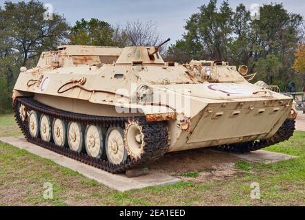 LT-LB Soviet Mehrzweck-Kettenfahrzeug gefangen in der Operation Desert Storm, Armour Row im Texas Military Forces Museum im Camp Mabry in Austin Texas Stockfoto