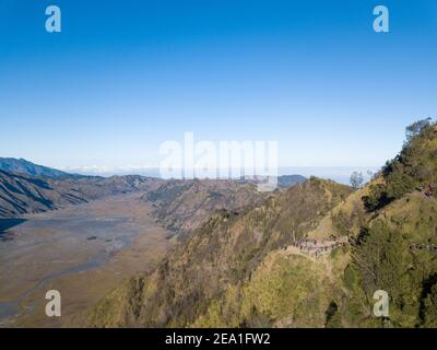 Mount Bromo Indonesia Drone View Stockfoto
