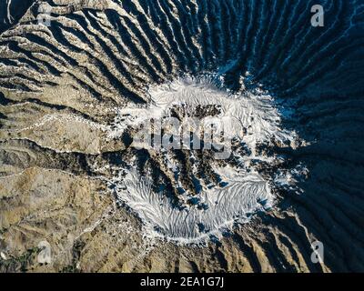Mount Bromo Indonesia Drone View Stockfoto