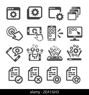 Application Icon Set Stock Vektor