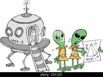 Aliens ufo Stock Vektor