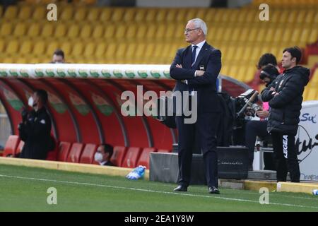 Benevento, Italien. Februar 2021, 07th. 2/7/2021 - Coach Claudio Ranieri (UC Sampdoria) während der Serie A Fußballspiel zwischen Benevento - Sampdoria, Stadio Ciro Vigorito am 07. Februar 2021 in Benevento Italien/LiveMedia (Foto by IPA/Sipa USA) Kredit: SIPA USA/Alamy Live News Stockfoto