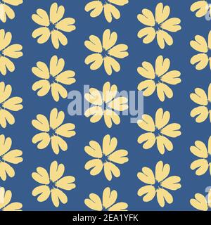 Einfarbiges Muster weiße Gänseblümchen auf schwarzem Hintergrund Stock Vektor