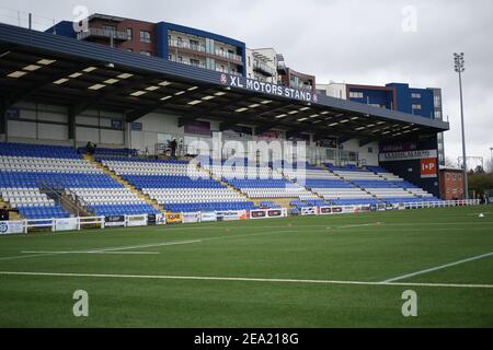 Coventry, Großbritannien. Februar 2021, 07th. Blick vom Inneren des Stadions vor dem Spiel der FA Women's Championship zwischen Coventry United und Lewes in der Butts Park Arena in Coventry, England. Kredit: SPP Sport Presse Foto. /Alamy Live Nachrichten Stockfoto