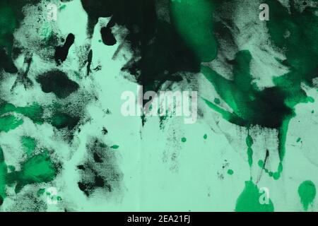 Hübsche vintage teal, Meer-grün zufällig bemalte Leinwand, Stoff mit Farbe Flecken und Blots Textur für den Hintergrund verwenden. Stockfoto