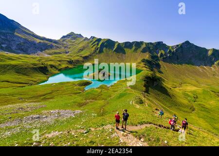 Schrecksee und Allgäu Alpen, Bad Hindelang, Allgäu, Bayern, Deutschland Stockfoto