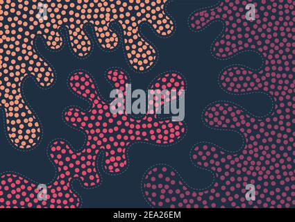 Abstraktes Design der Zellschutzbiologie COVID-19 Design des geometrischen Elements. Flüssiges Design von Bewegungsmuster mit Schutz Stil Hintergrund. Stock Vektor