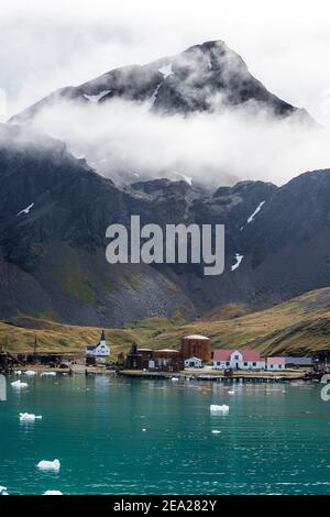 Ehemalige Walfangstation Grytviken, Südgeorgien, Antarktis Stockfoto