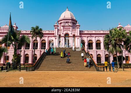 Eingang des Rosa Palastes, Ahsan Manzil, Dhaka, Bangladesch Stockfoto