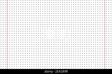 Rasterpapier. Gepunktetes Raster auf weißem Hintergrund. Abstrakte gepunktete transparente Illustration mit Punkten. Weißes geometrisches Muster für die Schule, Copybooks Stock Vektor