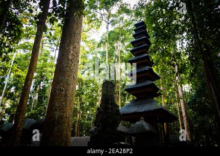 Der Tempel im Monkey Forest in Sangemh auf Bali Stockfoto