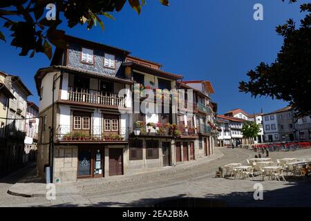 Platz in der Altstadt von Guimaraes, Praca de Santiago, Minho, Portugal Stockfoto