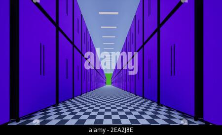 Rechenzentrumstechnologie Big Data Konzept IT Zukunftstechnologie Ai Künstliche Intelligenz iot 3D Render Stockfoto